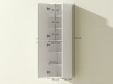 Wall Mounted Tall Bathroom Storage Cabinet with Soft-Close Hinges, Slim Bathroom Cabinet with 2 T3398P378057