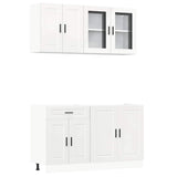 4 Piece Kitchen Cabinet Set Porto High Gloss White Engineered Wood 3314873