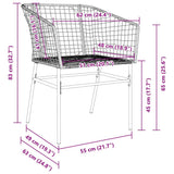 Garden Dining Set 5 pcs Black Poly Rattan 3380892