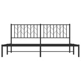 Metal Bed Frame without Mattress with Headboard Black 183x213cm 374442