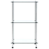 3-Tier Shelf Transparent 40x40x67 cm Tempered Glass 249504