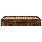 Bed Frame without Mattress Smoked Oak 140x200 cm Engineered Wood 3295475