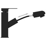 Bathroom Basin Faucet with Pull-out Function Black 157x172 mm 149076