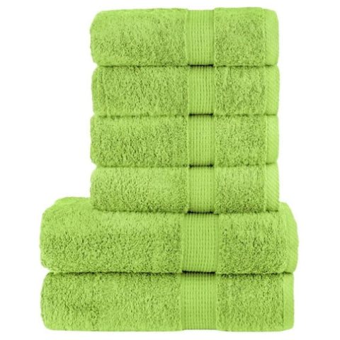 6 Piece Premium Towel Set SOLUND Apple Green 600 gsm 137568