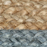 Handmade Rug Jute with Olive Green Border 150 cm 133682