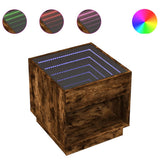 Coffee Table with Infinity LED Smoked Oak 50x50x50 cm 847655