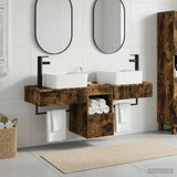 Bathroom Furniture Set 3 pcs Smoked Oak Engineered Wood 3405602