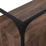 Sideboard with Glass Top Brown Oak 98x35x81 cm Engineered Wood 846073
