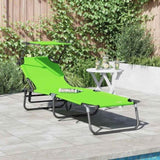 Folding Sun Lounger Folding Green 190 x 57 x 81 cm Oxford 42003132