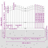 Garden Fence Woerden Grey 240 x 190 cm Powder-coated steel 42003961