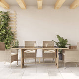 Garden Table Beige PE rattan 190 cm long, 80 cm wide, 75 cm high 365605
