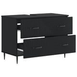 Bathroom Sink Cabinet HAARLEM Black 82 x 41x 58.5 cm 896796