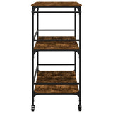 Kitchen Trolley Smoked Oak 100.5x50x105 cm Engineered Wood 842333