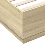 ZNTS Bed Frame with LED without Mattress Sonoma Oak 160x200 cm 3209599