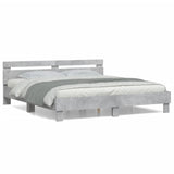 Bed Frame Concrete Grey Engineered Wood Double Modern Bed Frame 3207395