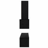 Wall TV Cabinet Wall-mounted 4 pcs Black Oak Engineered Wood 3393175