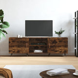 TV Cabinet Smoked Oak 150x30x50 cm Engineered Wood 829073