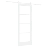 Sliding Door White 78 x 202 cm Solid Pine Wood and Glass 3332412
