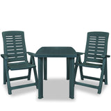 3 Piece Bistro Set Plastic Green 275078