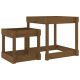 Sand Tables 2 pcs Honey Brown Solid Wood Pine 825054