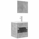 3 Piece Bathroom Furniture Set Concrete Grey Engineered Wood 3324892