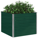 Raised Garden Bed 100x100x77 cm Galvanised Steel Green 47021