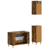3 Piece Bathroom Cabinet Set ARNHEM Smoked Oak Engineered Wood 3417770