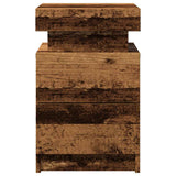 Bedside Cabinet with LED Old Wood 35x39x55 cm Engineered Wood 857654