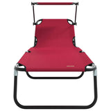Folding Sun Lounger Folding Red 190 x 57 x 81 cm Oxford 42003130