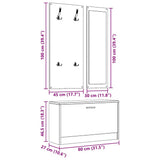 3-in-1 Shoe Cabinet Set White Engineered Wood 342570