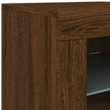 Sideboard with LED Lights Brown Oak 163x37x67 cm 3209099