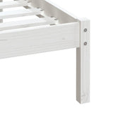 Bed Frame White Solid pine wood Single Bed Frame Rectangular 3100580