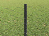 Welded Wire Fence 50 x 0.8 m PVC-Coated Steel Grey Mesh 3336892