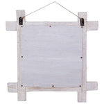 Log Mirror White 70x70 cm Solid Reclaimed Wood 283932