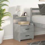 Bedside Cabinet with 2 Drawers Concrete Grey 40x36.5x62 cm 858638