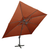 Cantilever Garden Parasol with Double Top Terracotta 400x300 cm 312383
