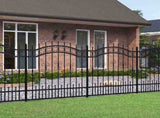 Garden Fence KAMPEN with Spear Top Black 240x125 cm Steel 151086