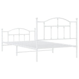Metal Bed Frame without Mattress with Footboard White 107x203cm 353502