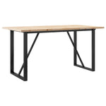 ZNTS Dining Table O-Frame 140x80x75.5 cm Solid Wood Pine and Steel 3282742