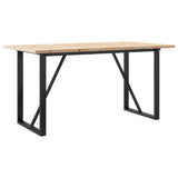 Dining Table O-Frame 140x80x75.5 cm Solid Wood Pine and Steel 3282742