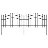 Garden Fence with Spear Top Black 239x75 cm Powder-coated Steel 151079