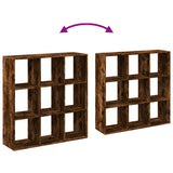 Room Divider Bookcase Smoked Oak 102x29x103.5 cm Engineered Wood 858043