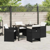 Garden Dining Set 5 pcs Black Poly Rattan 3380590