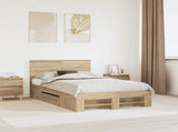 Bed Frame Sonoma Oak 120 x 200 cm Engineered Wood 3408783