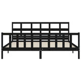 Bed Frame without Mattress Black 200x200 cm Solid Wood Pine 3193035