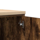 Garage Storage Cabinet Smoked Oak 30x51x85 cm Solid Wood Pine 860557