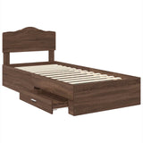 Bed Frame with Headboard Brown Oak 70 x 190 cm Engineered Wood 3413262