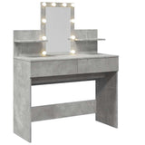 Dressing Table with LED Concrete Grey 100x40x130 cm 848202
