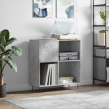 Record Cabinet Concrete Grey 84.5x38x89 cm Engineered Wood 831776