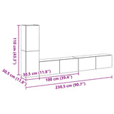 TV Cabinet Set 3 pcs Black oak 100 x 30 x 30 cm Engineered wood 3333054